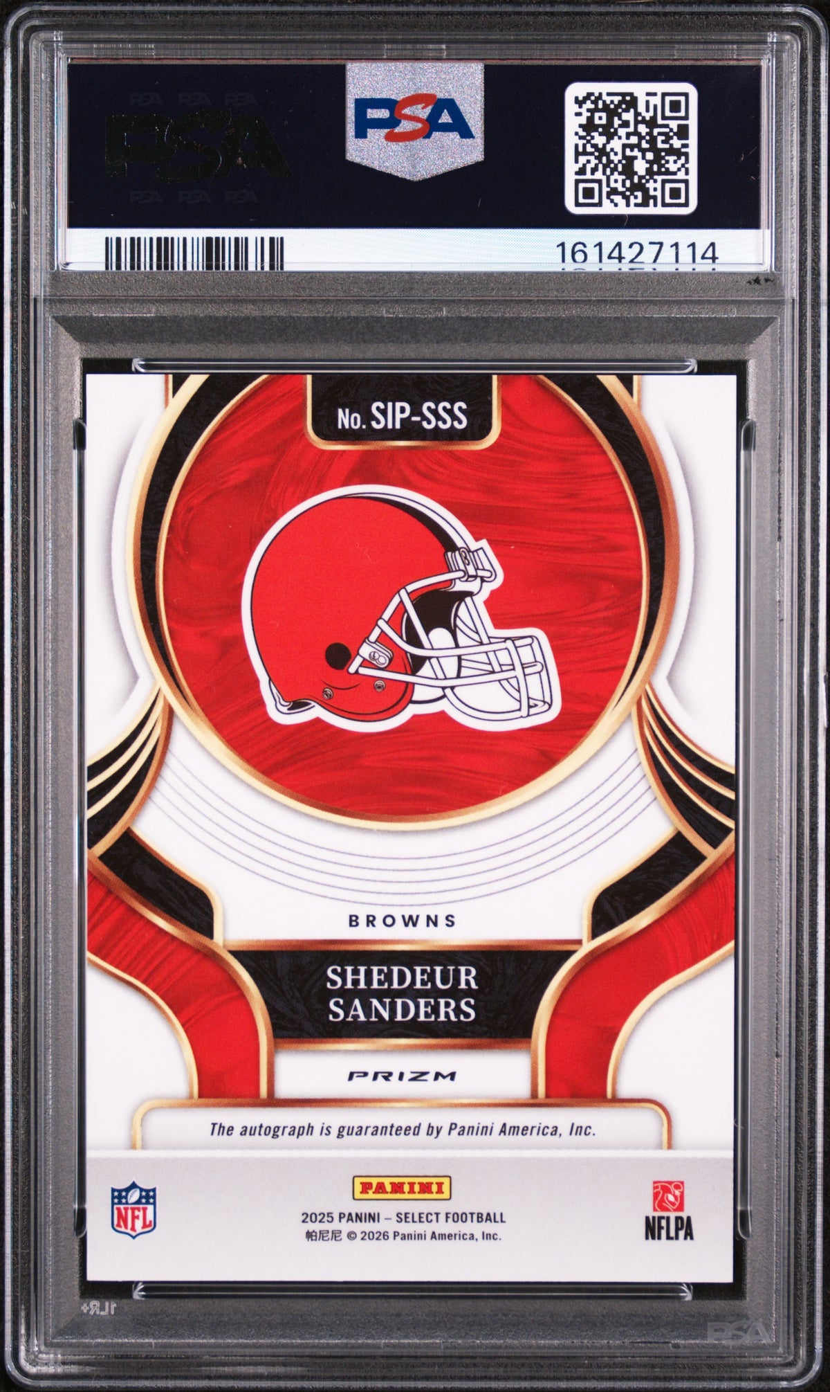 PSA 8 2025 PANINI SELECT SELECT SIGNATURES #SIP-SSS SHEDEUR SANDERS SELECT SIGNATURE-PRIZM