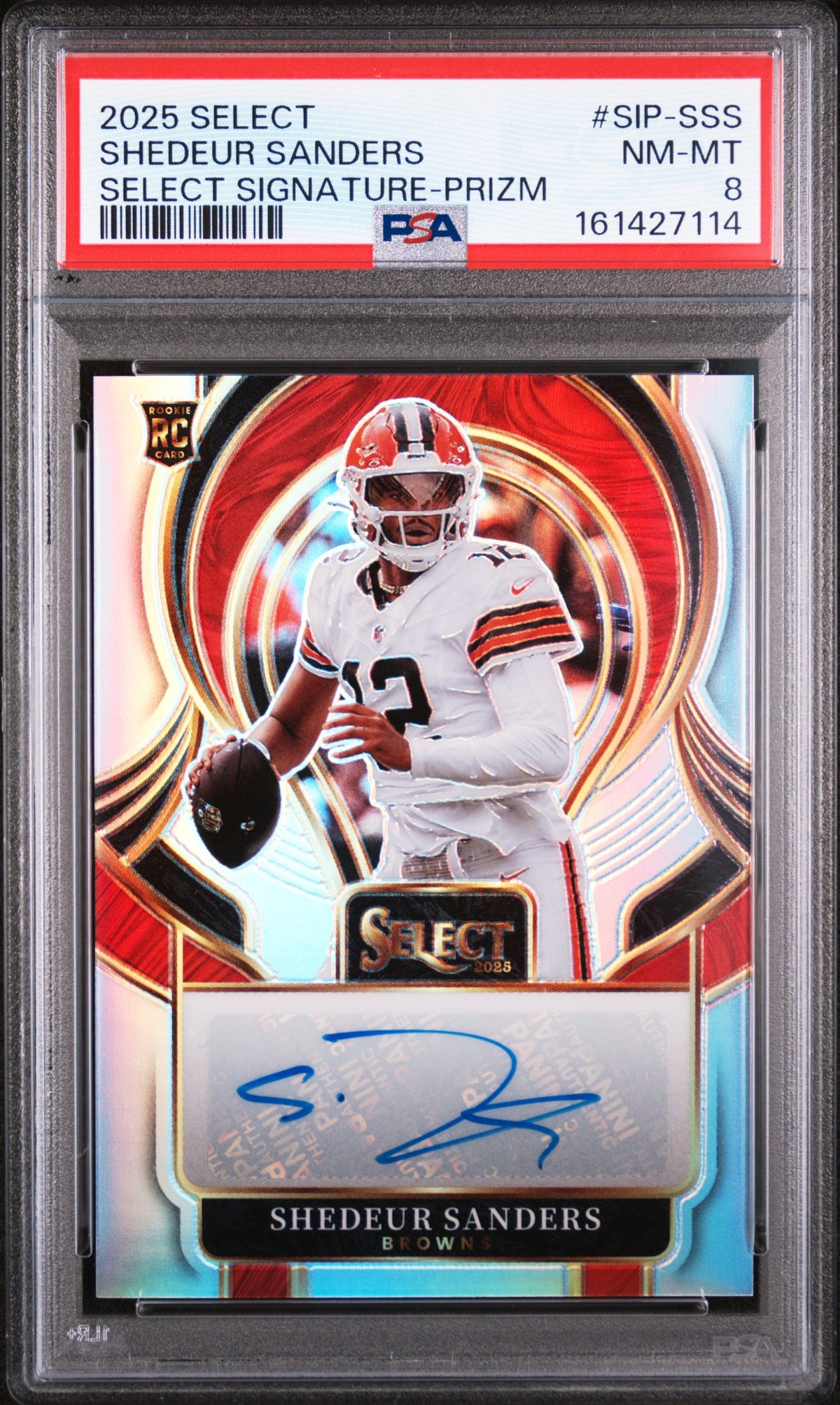 PSA 8 2025 PANINI SELECT SELECT SIGNATURES #SIP-SSS SHEDEUR SANDERS SELECT SIGNATURE-PRIZM