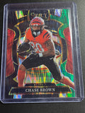 2025 Panini Select #59 Chase Brown Red and Blue Prizm Shock