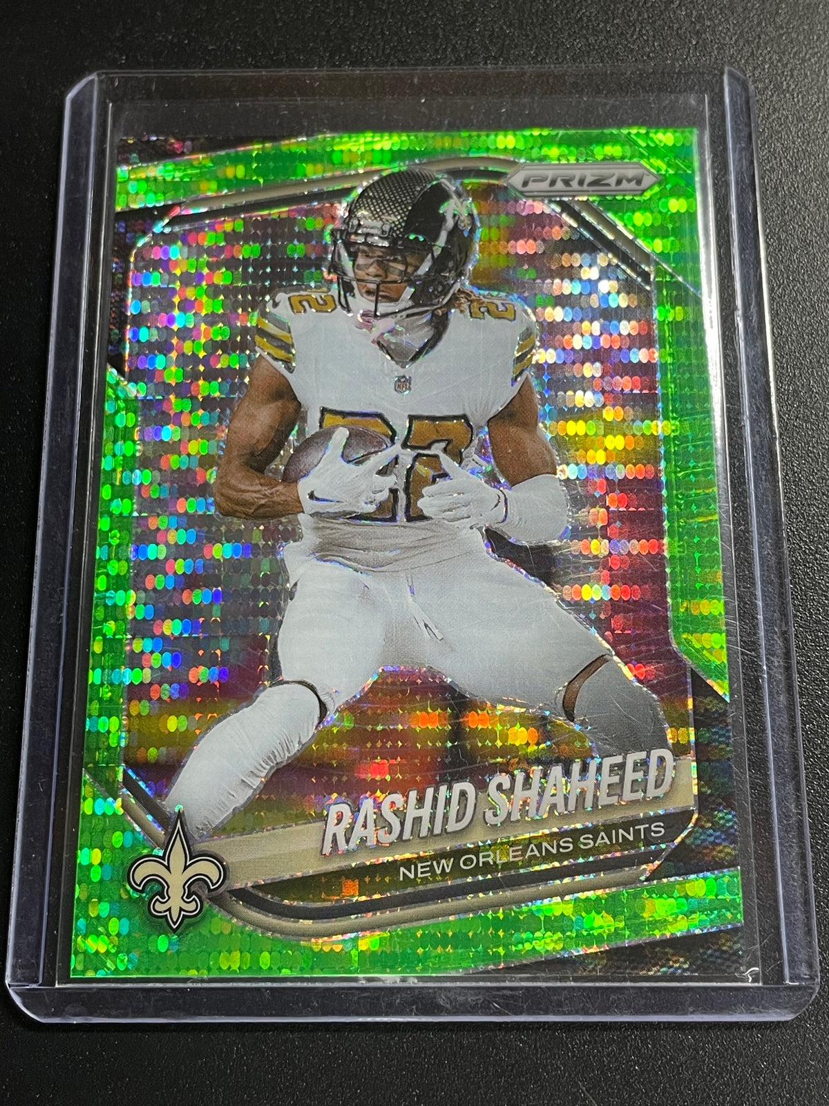 2025 Panini Prizm #194 Rashid Shaheed Neon Green Pulsar