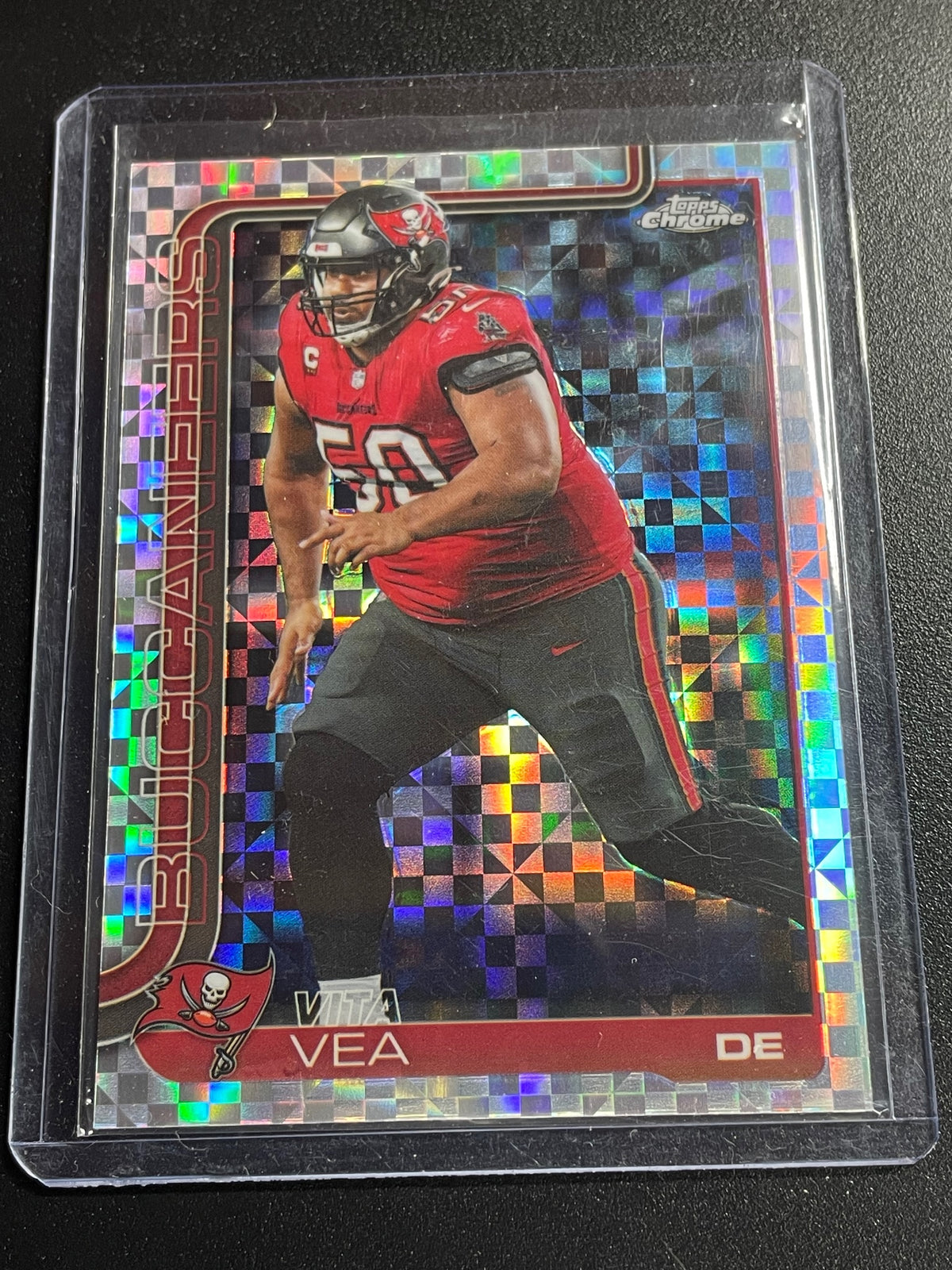 2025 Topps Chrome #286 Vita Vea Lime Green X-Fractor