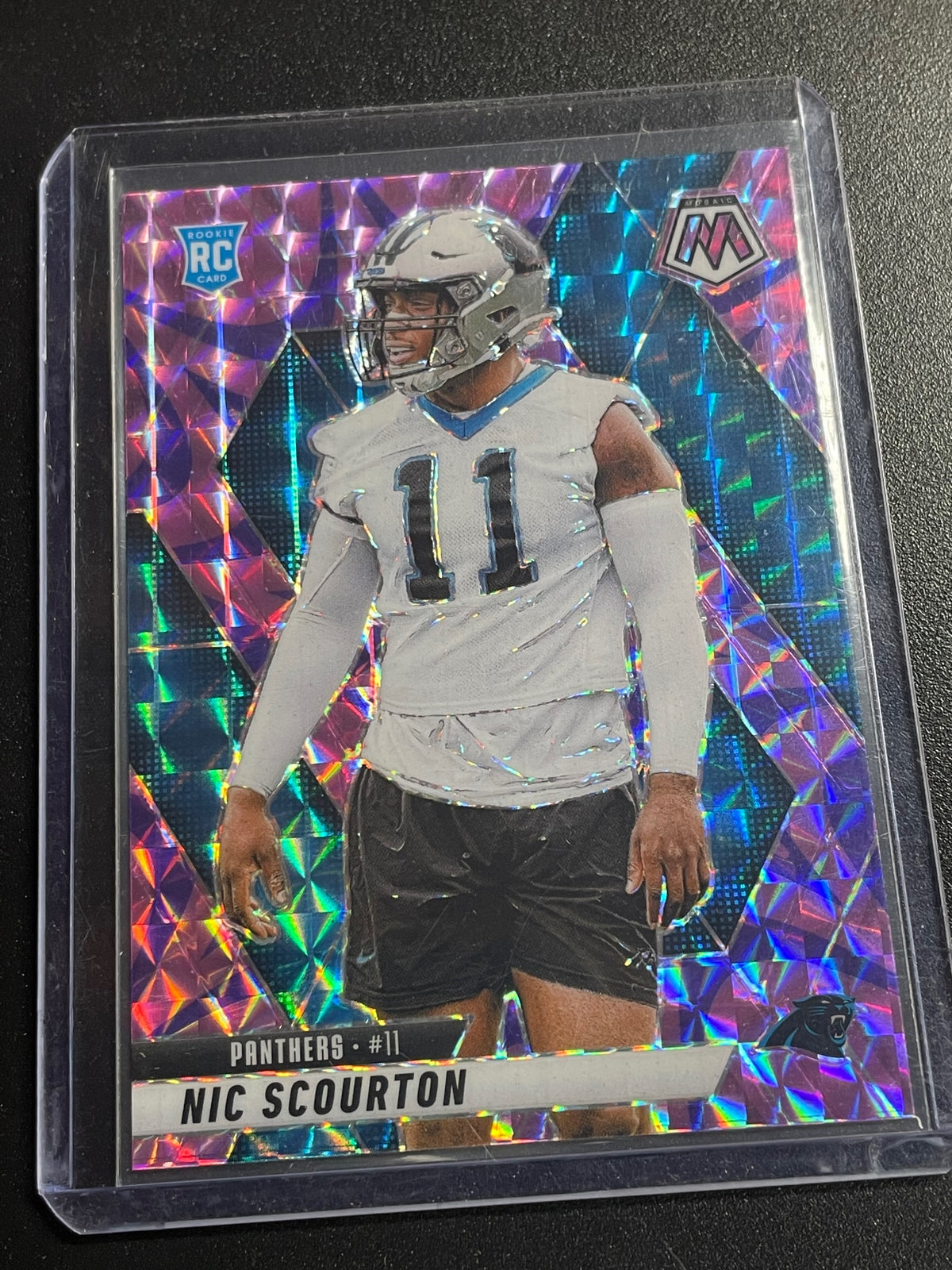 2025 Panini Mosaic #391 Nic Scourton Mosaic Reactive Purple