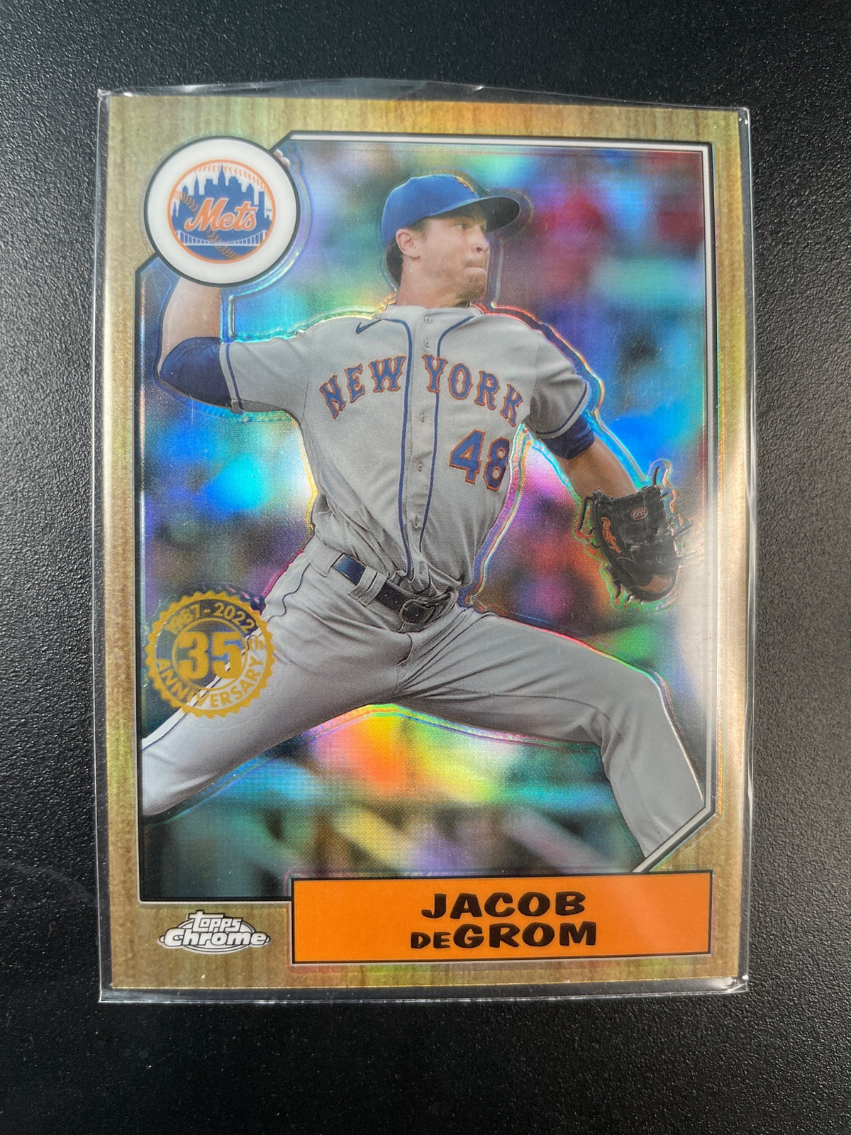 2022 Topps Chrome #87BC-7 Jacob deGrom 1987 Topps Baseball 35th Anniversary
