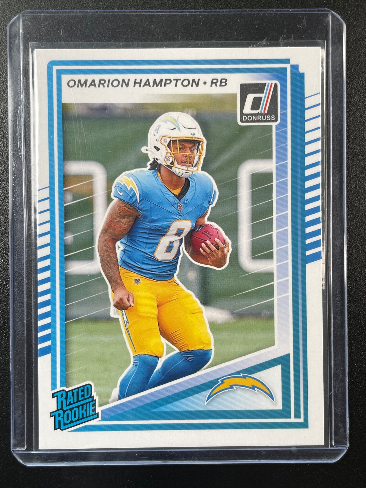2025 Donruss #303 Omarion Hampton Press Proofs Blue