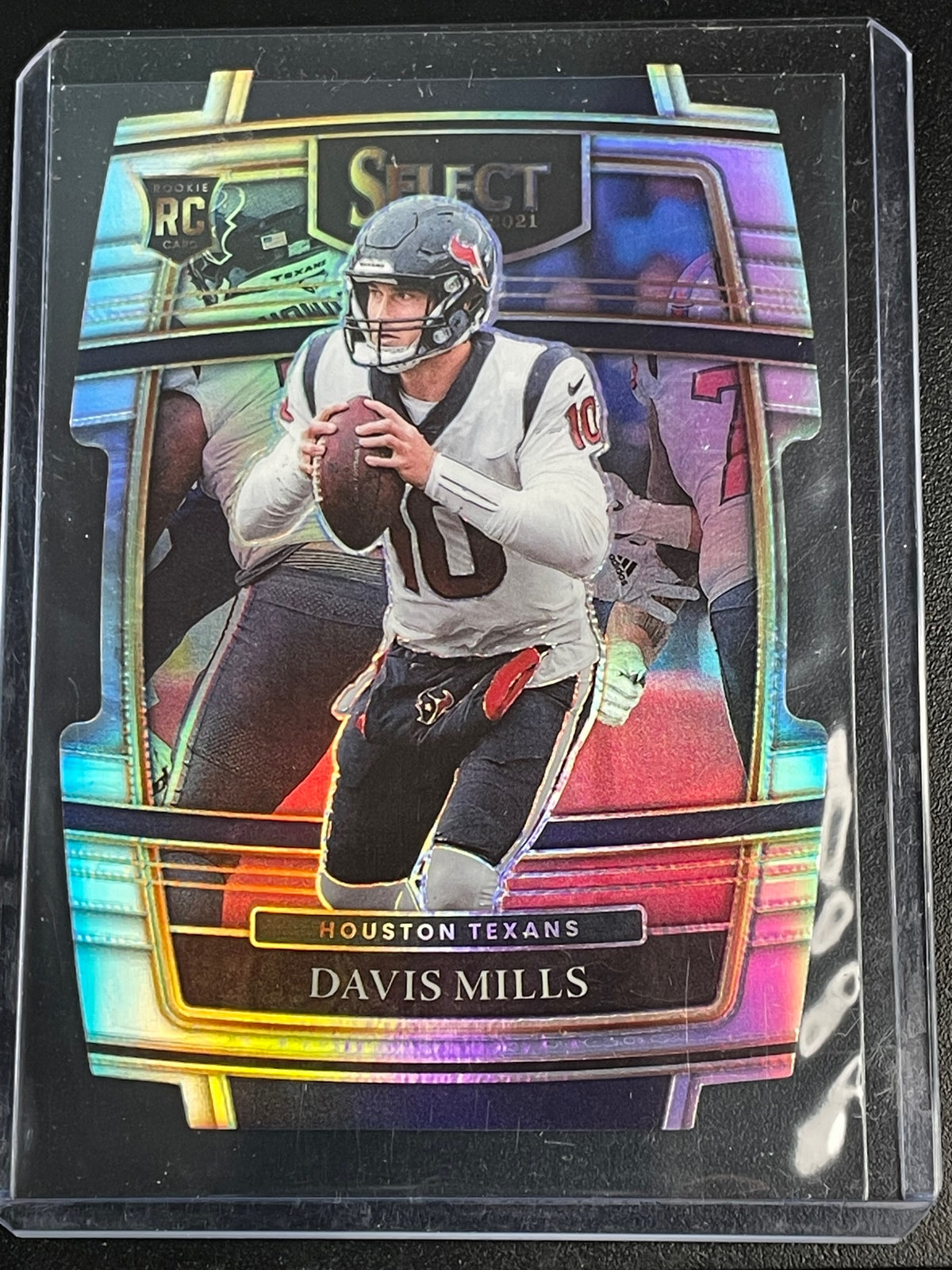 2021 Panini Select #65 Davis Mills Red and Yellow Prizm Die Cut