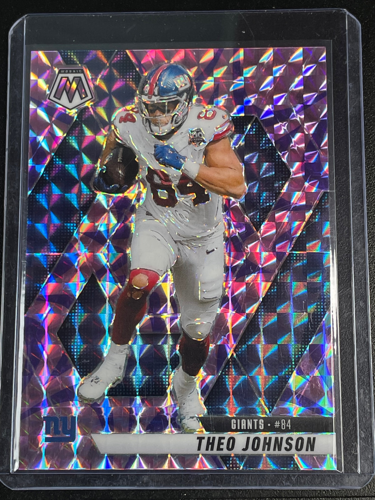 2025 Panini Mosaic #217 Theo Johnson Mosaic Reactive Purple