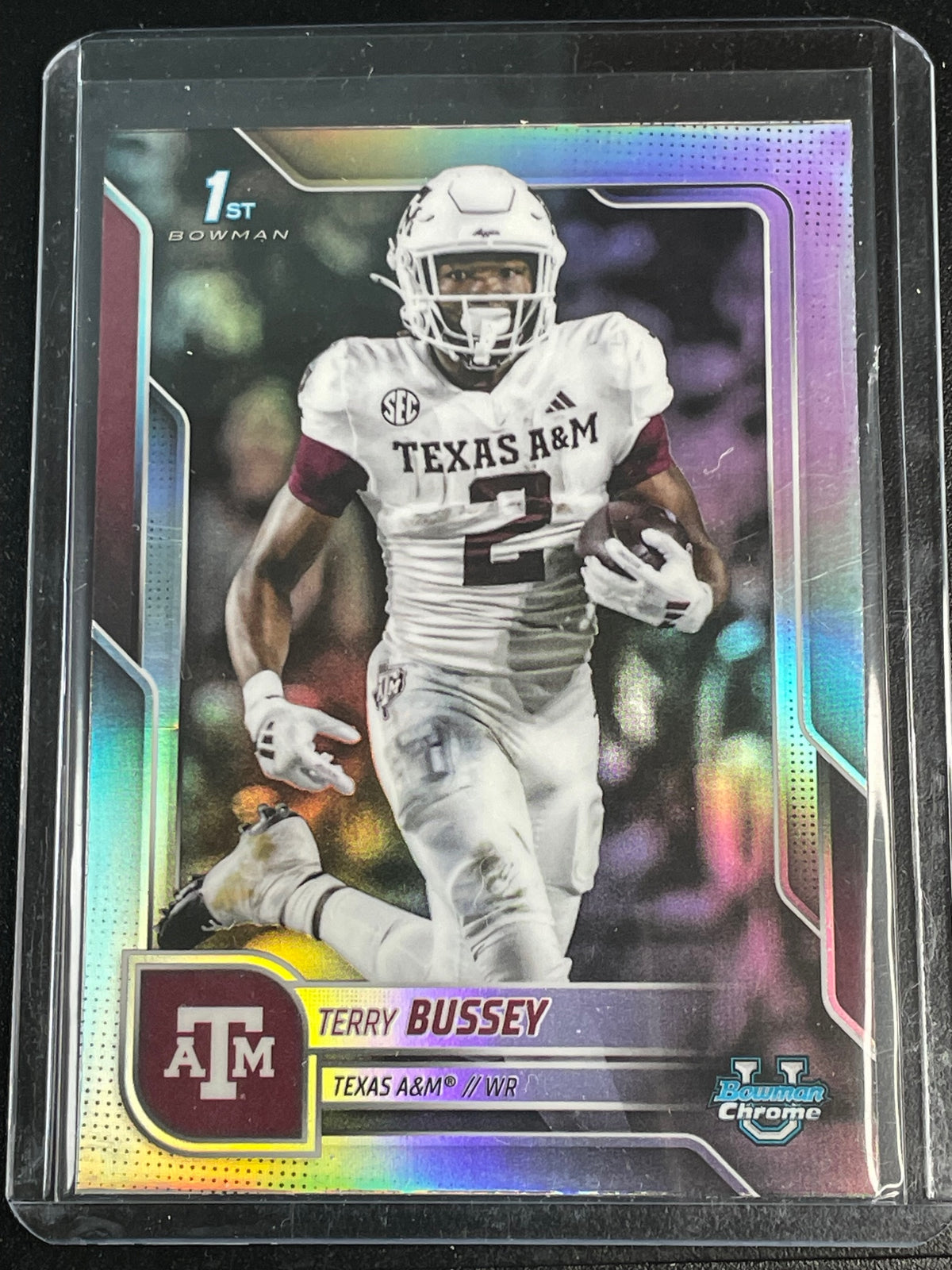 2025 Bowman University Chrome #89 Terry Bussey Pink Lava Refractor