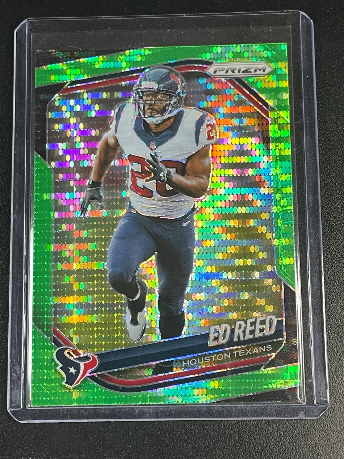 2025 Panini Prizm #216 Ed Reed Neon Green Pulsar
