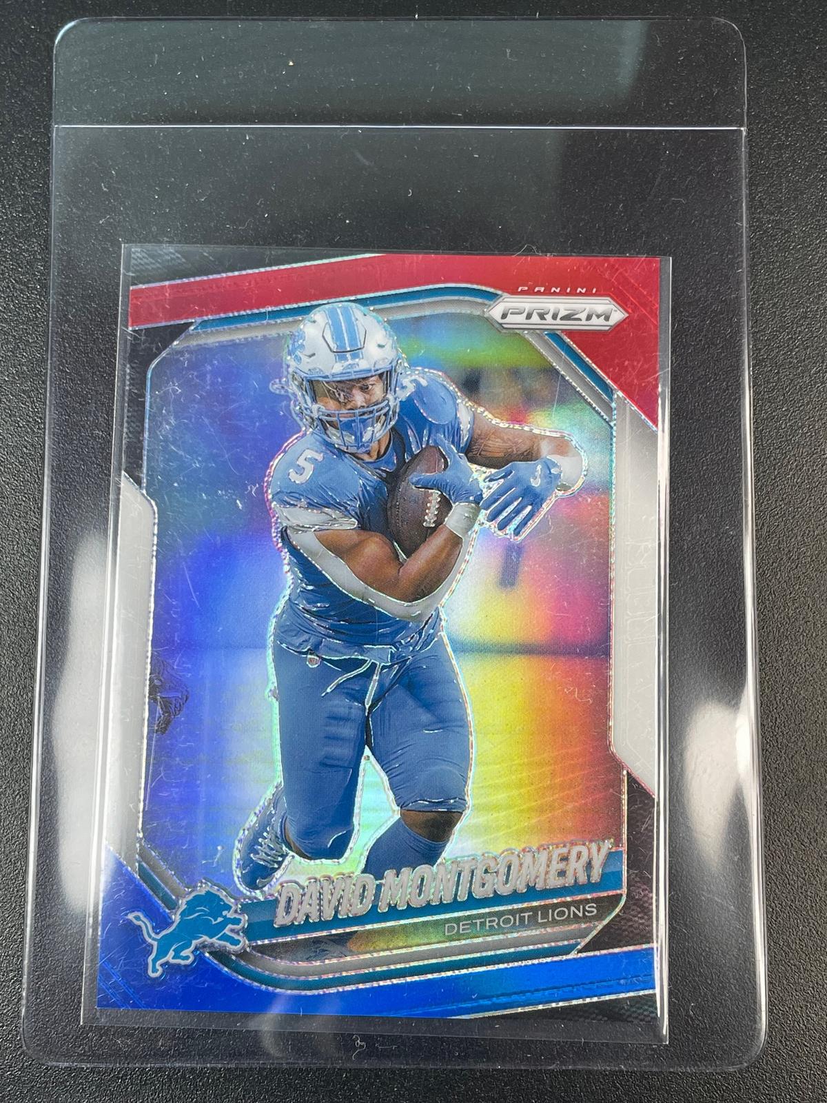 2025 Panini Prizm #164 David Montgomery Red White and Blue