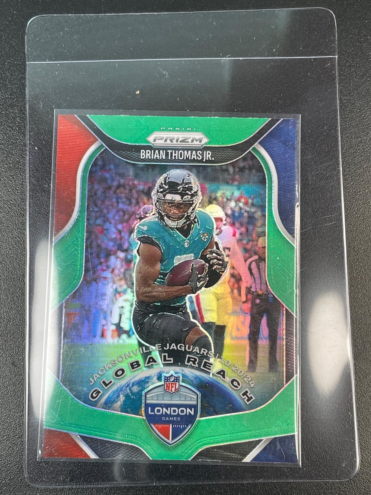 2025 Panini Prizm #8 Brian Thomas Jr. Global Reach Green