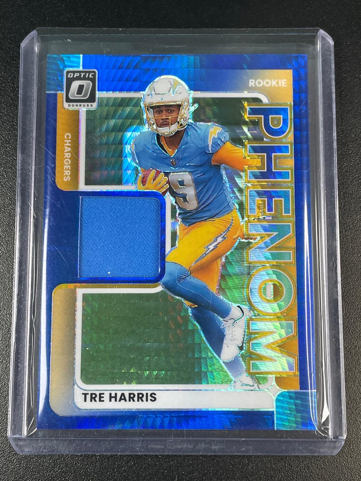 2025 Donruss Optic #RPBH-THS Tre Harris Rookie Phenoms Blue Hyper
