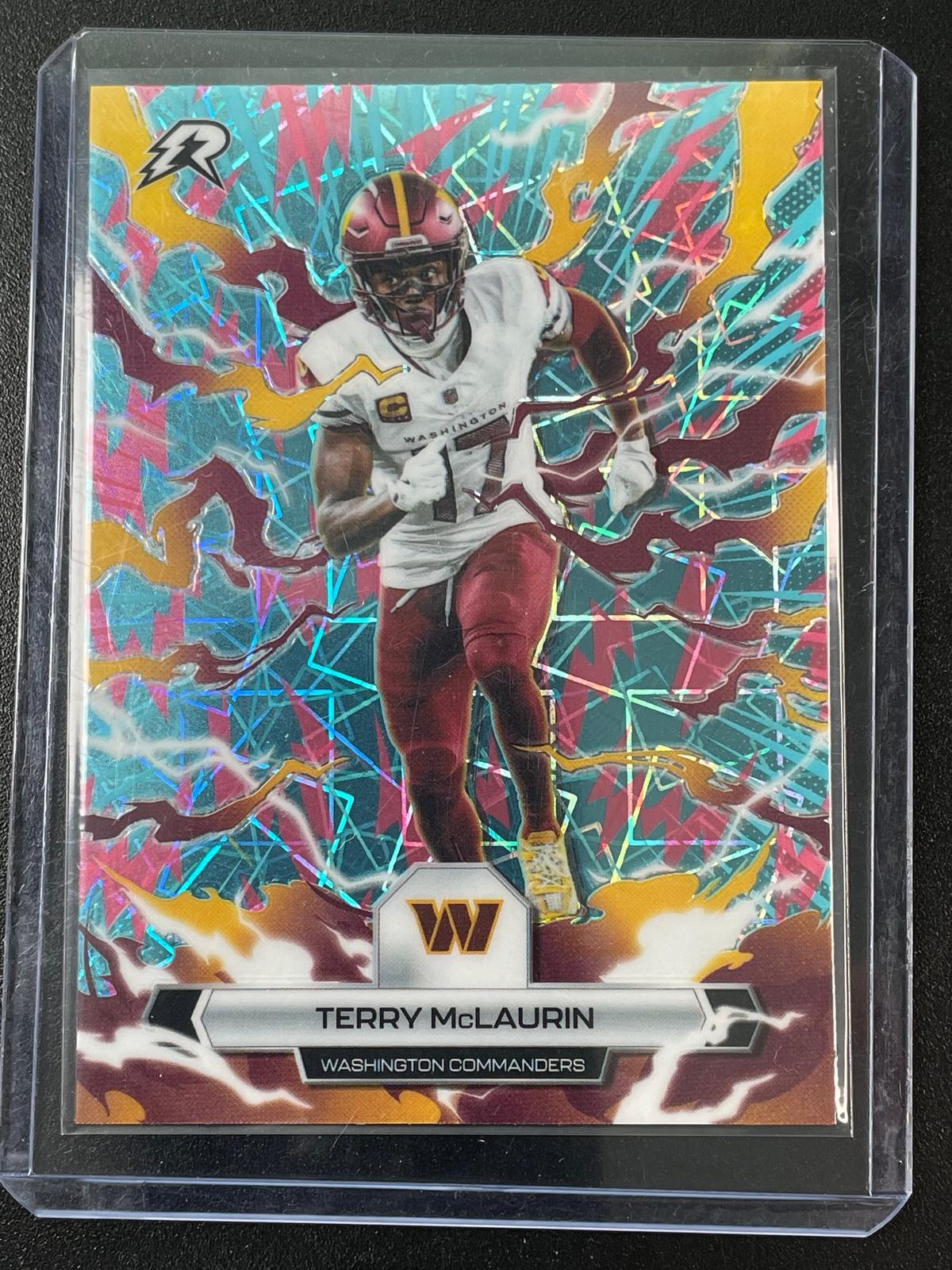 2025 Topps Resurgence #100 Terry McLaurin Sky Blue & Pink Shock Refractor