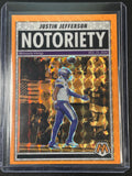 2025 Panini Mosaic #6 Justin Jefferson Notoriety Mosaic Orange Fluorescent
